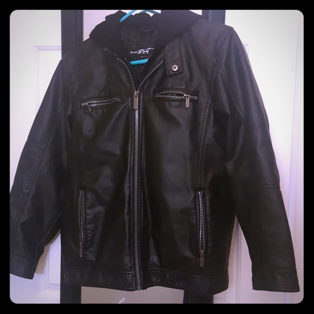 Boys faux leather black jacket